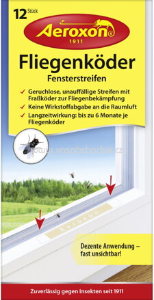 Aeroxon Fenster Köderstreifen gegen Fliegen, 12 St