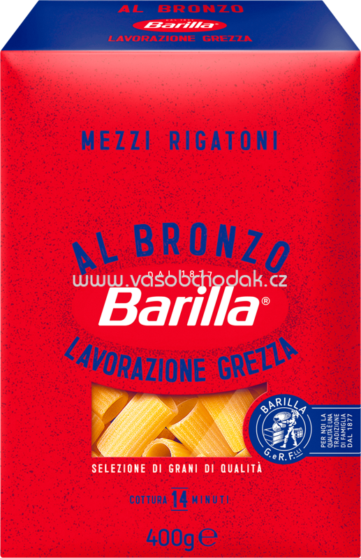Barilla Al Bronzo Mezzi Rigatoni, 400g
