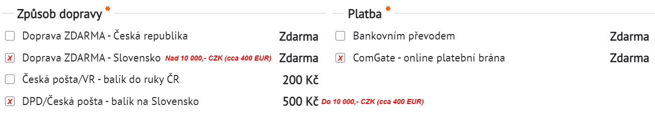 Dopravné na Slovensko