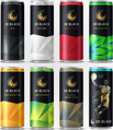 28 Black Energy Drink Mix Tray, 24x250 ml, 8 Sorten