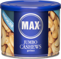 MAX Jumbo Cashews geröstet, ohne Salz, 225g