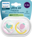 PHILIPS AVENT Schnuller ultra air happy Silikon, rosa/mint, 0-6 Monate, 2 St