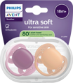 PHILIPS AVENT Schnuller ultra soft Silikon, rosa/apricot, ab 18 Monaten, 2 St