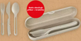 Koziol Besteck Set und Box Klikk Ready Grau, 1 Set