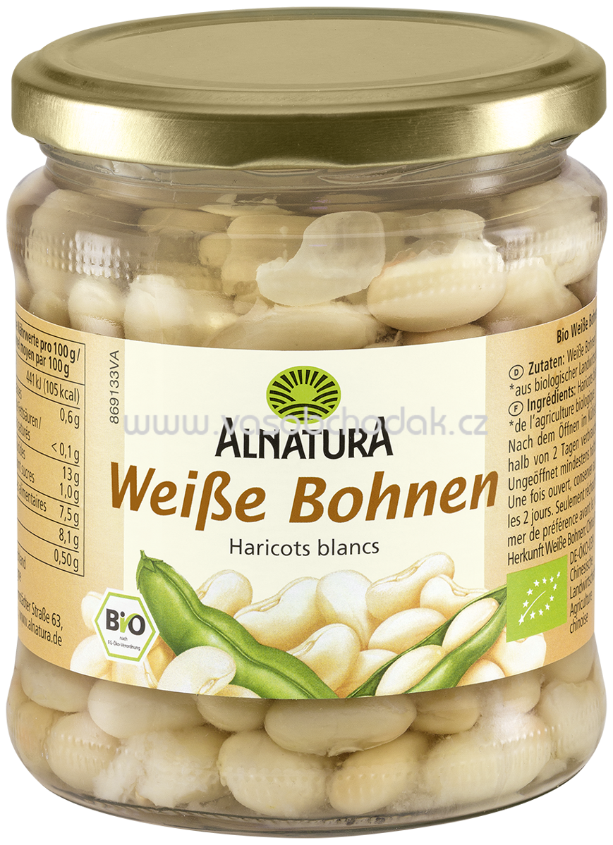 Alnatura bílé fazole ve sklenici, 330g z Německa