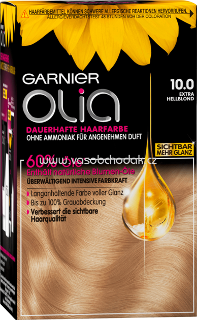 GARNIER Olia barva na vlasy - extra světlá blond 10.0, 1 ks z Německa