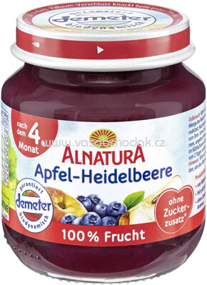 Alnatura Apfel-Heidelbeere, nach dem 4. Monat, 125g
