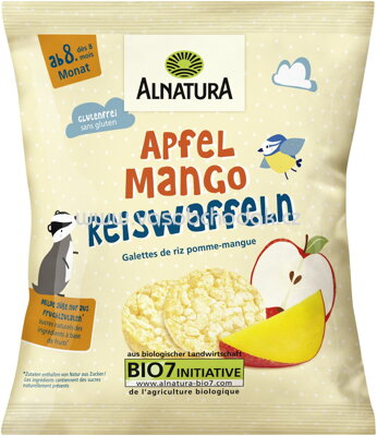 Alnatura Mini-Reiswaffeln Apfel mit Mango ab 8. Monat, 35g