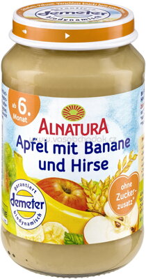 Alnatura Apfel mit Banane und Hirse, ab 6. Monat, 190g