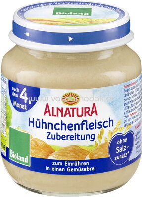 Alnatura Hühnchenfleisch-Zubereitung, nach dem 4. Monat, 125g