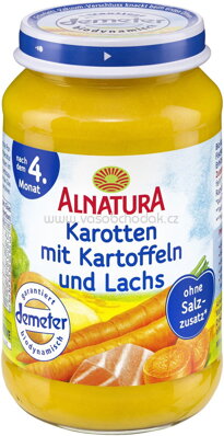 Alnatura Karotten mit Kartoffeln und Lachs, nach dem 4. Monat, 190g