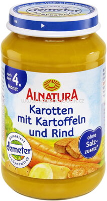 Alnatura Karotten mit Kartoffeln und Rind, nach dem 4. Monat, 190g