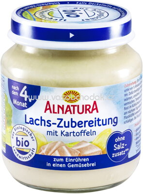 Alnatura Lachs-Zubereitung mit Kartoffeln nach 4. Monat, 125g