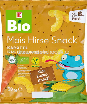 K-Bio Baby Mais Hirse Snack - Karotte, ab dem 8. Monat, 30g