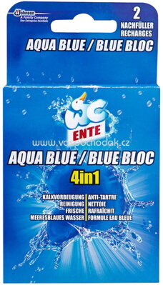 WC-Ente WC Reiniger Aqua Blue 4in1 Original Nachfüller, 2 St