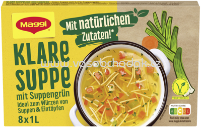 Maggi Klare Suppe mit Suppengrün, Faltschachtel mit 8 Würfeln