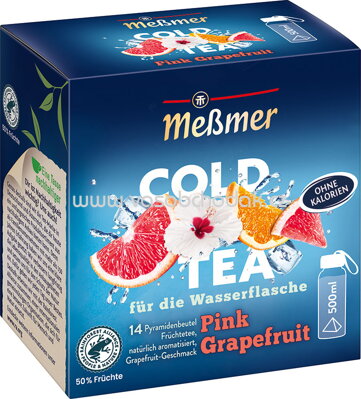 Meßmer Cold Tea Früchtetee Pink Grapefruit, 14 Beutel