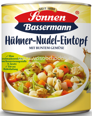 Sonnen Bassermann Eintopf - Hühner Nudel Eintopf mit buntem Gemüse, 800g