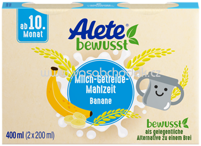 Alete Milch Getreide Mahlzeit Banane, ab 10. Monat, 2x200 ml, 0,4l