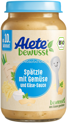Alete Spätzle mit Gemüse und Käse-Sauce, ab 10. Monat, 220 g