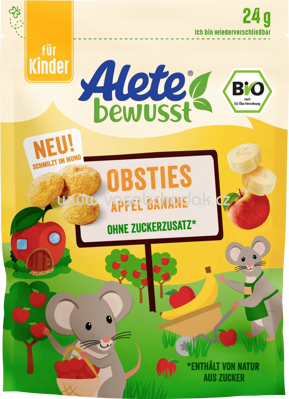 Alete Kindersnack Obsties Apfel Banane, ab 3 Jahren, 24g