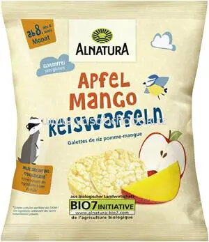 Alnatura Mini-Reiswaffeln Apfel mit Mango ab 8. Monat, 35g
