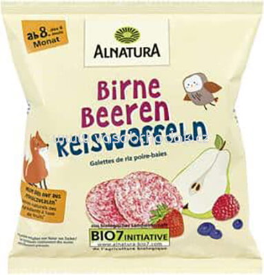 Alnatura Mini-Reiswaffeln Birne-Beeren ab 8. Monat, 35 g