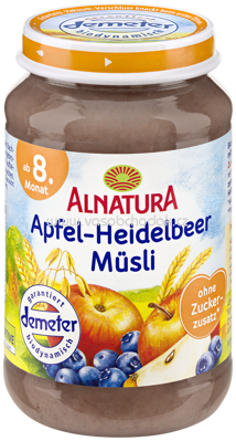 Alnatura Apfel-Heidelbeer-Müsli, ab 8. Monat, 190g