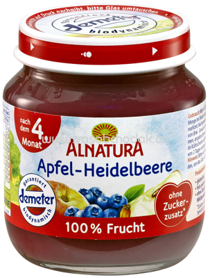 Alnatura Apfel-Heidelbeere, nach dem 4. Monat, 125 g