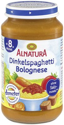 Alnatura Dinkelspaghetti Bolognese, ab 8. Monat, 220g