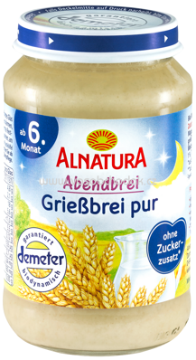 Alnatura Abendbrei Grießbrei pur ab 6. Monat, 190 g