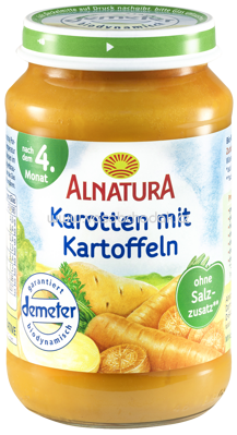 Alnatura Karotten mit Kartoffeln, nach dem 4. Monat, 190 g