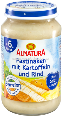 Alnatura Pastinaken mit Kartoffeln und Rind, nach dem 6. Monat, 190 g