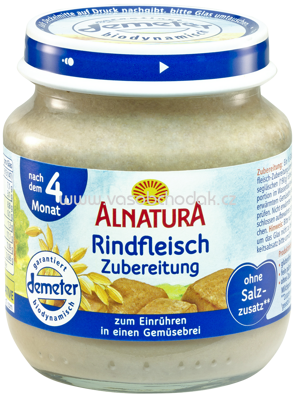 Alnatura Rindfleisch-Zubereitung, nach dem 4. Monat, 125 g
