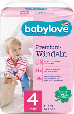 Babylove Windeln Premium Gr. 4, Maxi, 8-14 kg, 42 St