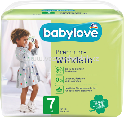 Babylove Windeln Premium Gr. 7 XXL, 16+ kg, 30 St