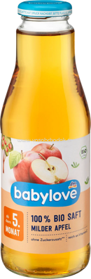 Babylove Saft 100 % Bio-Saft Milder Apfel, nach dem 4. Monat, 500 ml