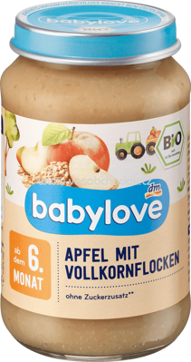 Babylove Apfel mit Vollkornflocken, ab dem 6. Monat, 190g
