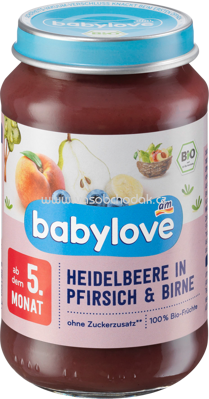 Babylove Heidelbeere in Pfirsich & Birne ab dem 5. Monat, 190g