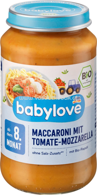 Babylove Makkaroni in Tomaten-Mozzarella-Soße, ab 8. Monat, 220 g