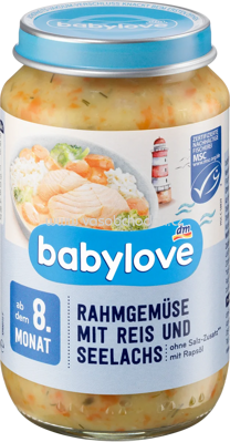 Babylove Rahmgemüse mit Reis und Seelachs, ab dem 8. Monat, 220g