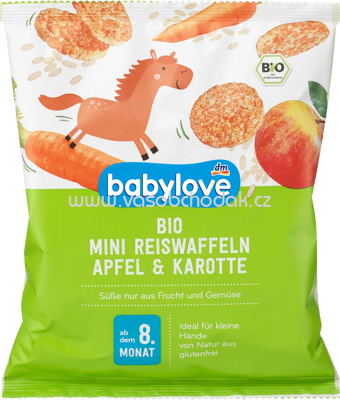 Babylove Bio Mini Reiswaffeln Apfel & Karotte, ab dem 8. Monat, 35g