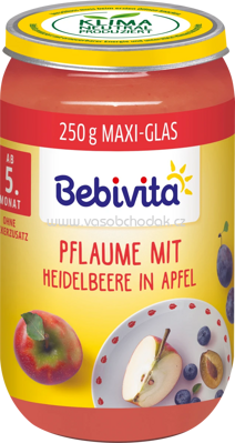 Bebivita Pflaume mit Heidelbeere in Apfel, ab dem 5. Monat, 250g