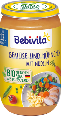 Bebivita Gemüse und Hühnchen mit Nudeln, ab dem 12. Monat, 250g