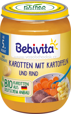 Bebivita Karotten mit Kartoffeln und Rind, ab dem 5. Monat, 190g