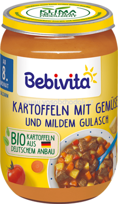 Bebivita Kartoffeln mit Gemüse und mildem Gulasch ab 8. Monat, 220 g