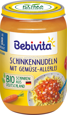 Bebivita Schinkennudeln mit Gemüse-Allerlei, ab dem 8. Monat, 220g