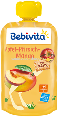 Bebivita Apfel-Pfirisch-Mango mit Keks, ab 12. Monat, 120g