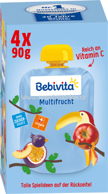 Bebivita Quetschbeutel Multifrucht, ab 1 Jahr, 4x90g, 0,36kg