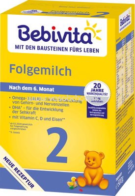 Bebivita Folgemilch 2, ab dem 6. Monat, 500g